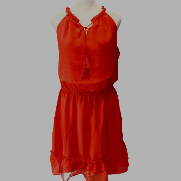 cupcakes & cashmere Damien Chiffon Dress NWT New Poppy Red size L - Picture 10 of 10